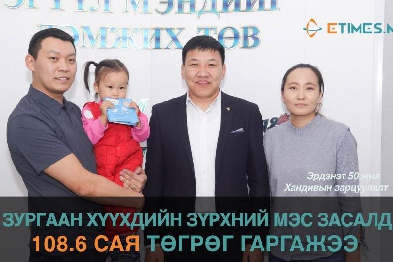 ЗУРГААН ХҮҮХДИЙН МЭС ЗАСЛЫН ТӨЛБӨРТ 108.6 САЯ ТӨГРӨГ ГАРГАЖЭЭ